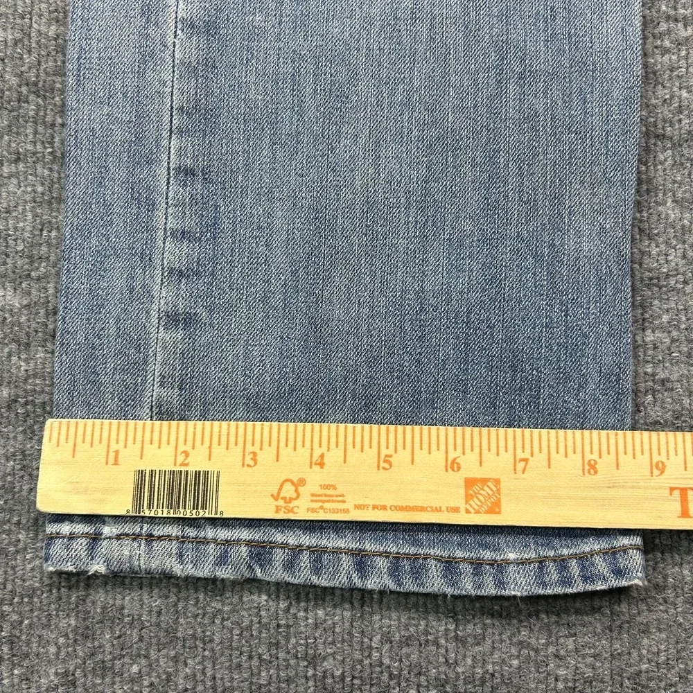 Levi's Jeans Men's Light Blue Denim Distressed Straight Fit Zip Fly - 35X32.5